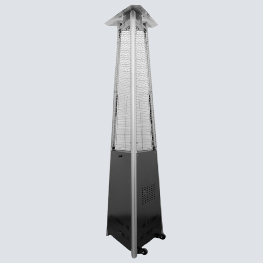 Tall Commercial Triangle Glass Tube Heater-Matte Black