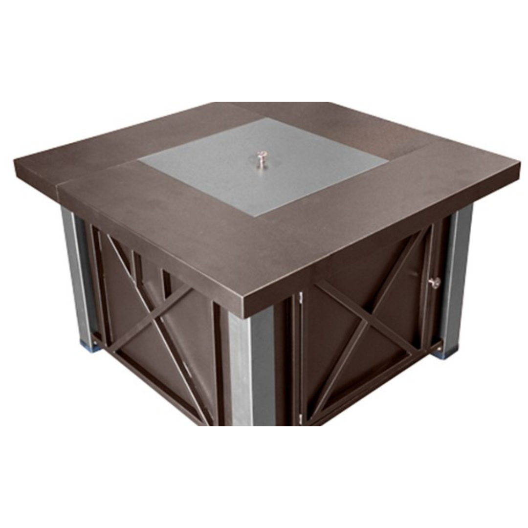 Decorative Hammered Bronze Fire Pit with Stainless Steel Legs and Lid