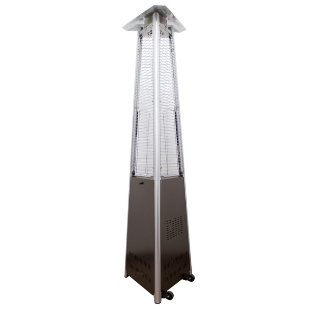 Tall Commercial Natural Gas Triangle Glass Tube Heater-Hammered Bronze