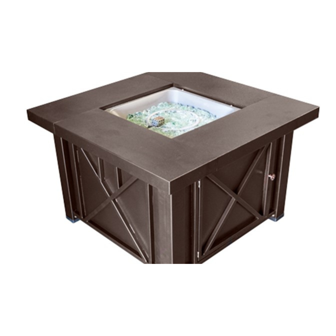 Decorative Hammered Bronze Firepit with Lid