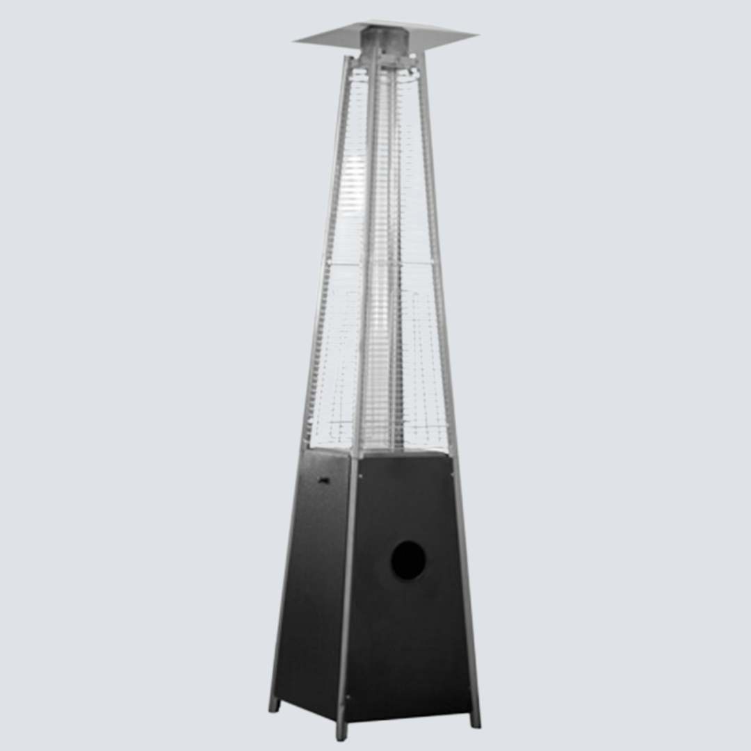 Tall Quartz Glass Tube Heater- Matte Black