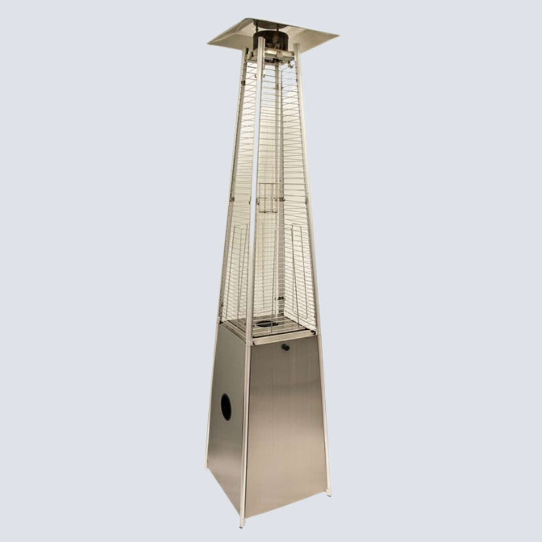 Tall Quartz Glass Tube Heater - Stainless Steel